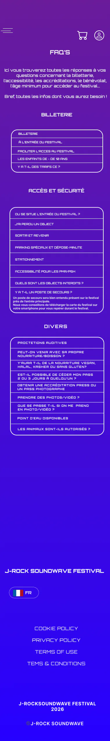Accès - poste de secours - wireframe J-Rock Soundwave Festival